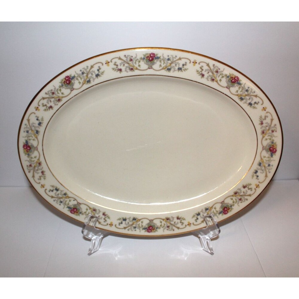 Vintage Lamberton Dorothea Fine China 14" Oval Serving Platter Floral